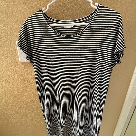 Everlane, The Linen Dolman Tee Dress - White/Black Stripe - Picture 1 of 4